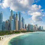 Dubai Marina in a summer day, United Arab Emirates