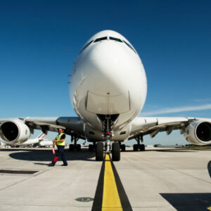 A380 sunny runway in square format A380 on a sunny runway